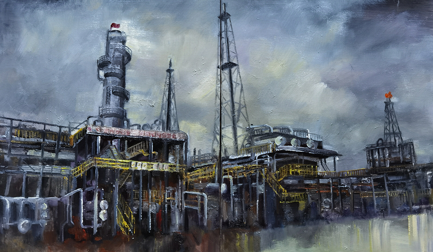 《工业崛起》油画